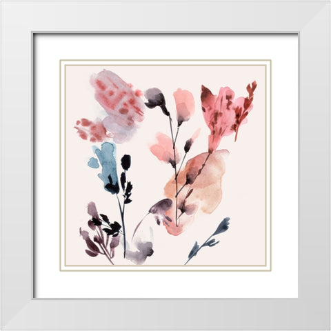 Flower Dreams VIII White Modern Wood Framed Art Print with Double Matting by Wang, Melissa