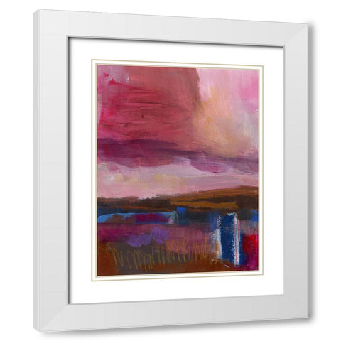 Carmine Skies  IV White Modern Wood Framed Art Print with Double Matting by Quin, Marabeth