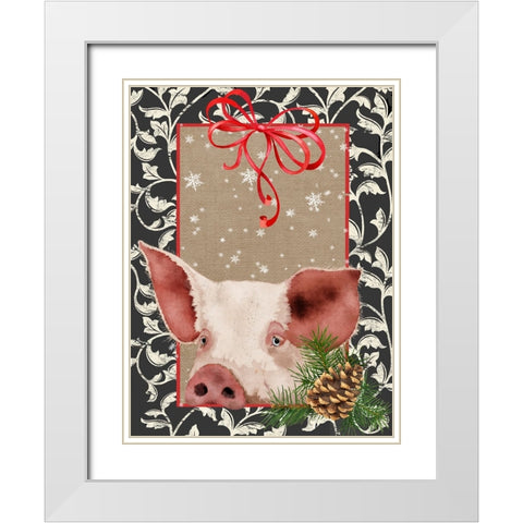 County Christmas Farm II White Modern Wood Framed Art Print with Double Matting by Reynolds, Jade