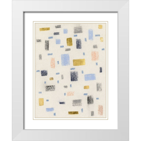 Free Blocks I White Modern Wood Framed Art Print with Double Matting by Lam, Vanna