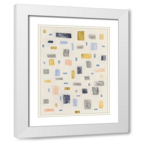 Free Blocks II White Modern Wood Framed Art Print with Double Matting by Lam, Vanna