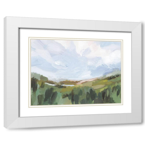 Soft And Dreamy Fields I White Modern Wood Framed Art Print with Double Matting by Barnes, Victoria