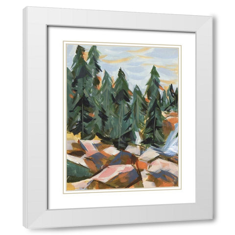 Forest Scape I White Modern Wood Framed Art Print with Double Matting by Wang, Melissa