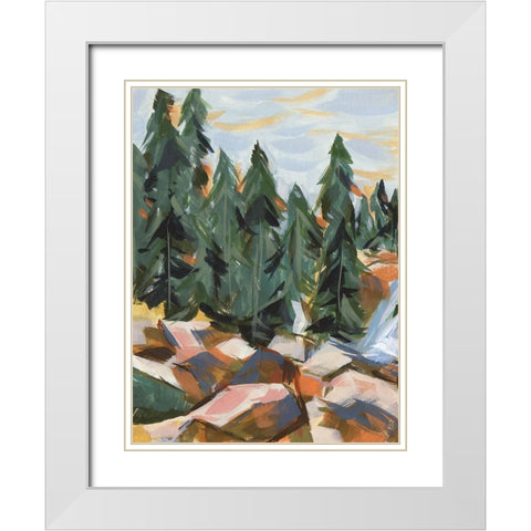 Forest Scape I White Modern Wood Framed Art Print with Double Matting by Wang, Melissa