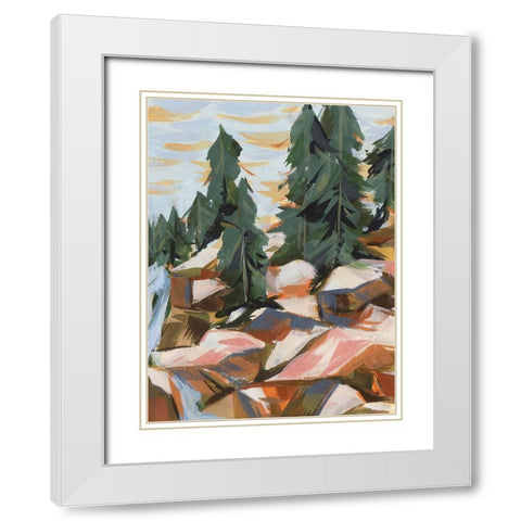 Forest Scape II White Modern Wood Framed Art Print with Double Matting by Wang, Melissa