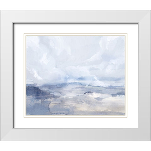 Periwinkle Seas II White Modern Wood Framed Art Print with Double Matting by Barnes, Victoria