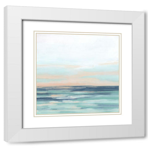 Sunrise Surf II White Modern Wood Framed Art Print with Double Matting by Vess, June Erica