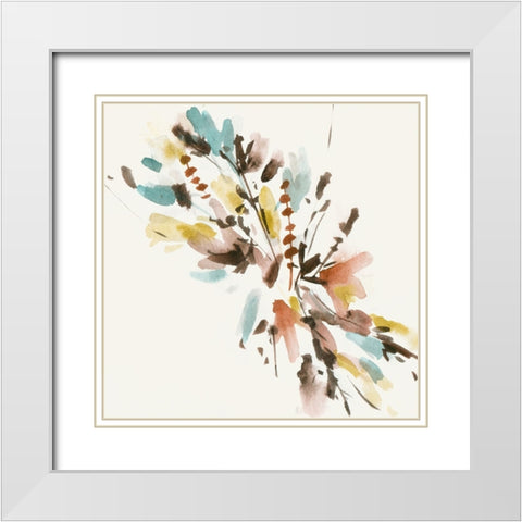 Harvest Bouquet I White Modern Wood Framed Art Print with Double Matting by Wang, Melissa