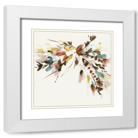 Harvest Bouquet III White Modern Wood Framed Art Print with Double Matting by Wang, Melissa