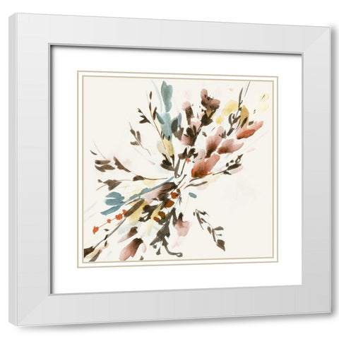 Harvest Bouquet IV White Modern Wood Framed Art Print with Double Matting by Wang, Melissa