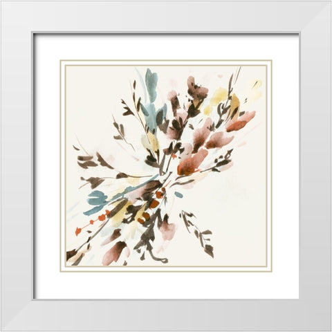 Harvest Bouquet IV White Modern Wood Framed Art Print with Double Matting by Wang, Melissa