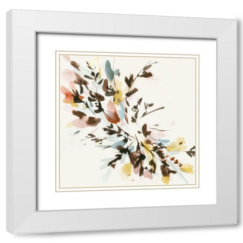 Harvest Bouquet V White Modern Wood Framed Art Print with Double Matting by Wang, Melissa