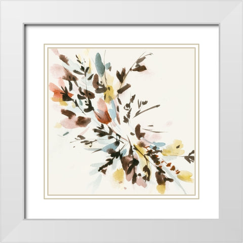 Harvest Bouquet V White Modern Wood Framed Art Print with Double Matting by Wang, Melissa