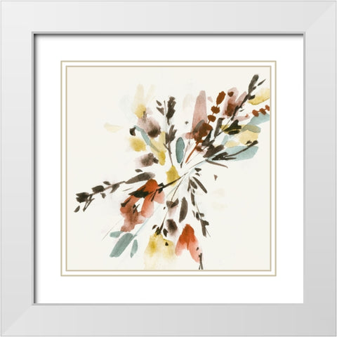 Harvest Bouquet VI White Modern Wood Framed Art Print with Double Matting by Wang, Melissa