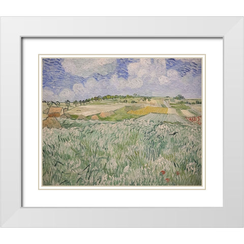 Plain near Auvers White Modern Wood Framed Art Print with Double Matting by Van Gogh, Vincent