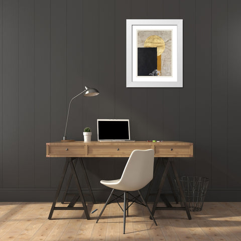 Adorned Geometric I White Modern Wood Framed Art Print with Double Matting by Willett, Michael