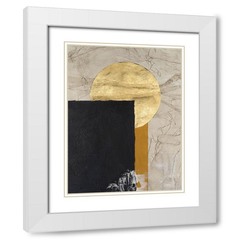 Adorned Geometric I White Modern Wood Framed Art Print with Double Matting by Willett, Michael