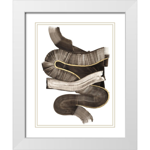 Coiling I White Modern Wood Framed Art Print with Double Matting by Lam, Vanna