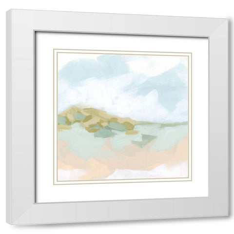 Sandbar Clouds I White Modern Wood Framed Art Print with Double Matting by Vess, June Erica