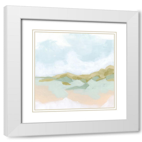 Sandbar Clouds II White Modern Wood Framed Art Print with Double Matting by Vess, June Erica