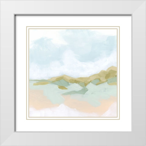 Sandbar Clouds II White Modern Wood Framed Art Print with Double Matting by Vess, June Erica