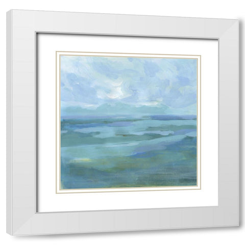Ocean Skies I White Modern Wood Framed Art Print with Double Matting by Barnes, Victoria