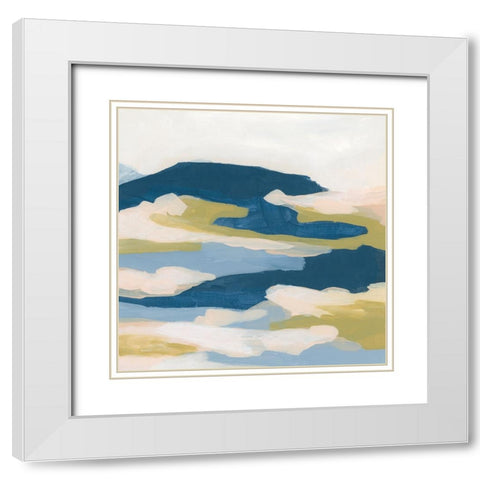 Brushstroke Coast II White Modern Wood Framed Art Print with Double Matting by Vess, June Erica