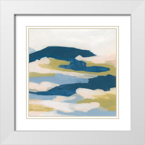 Brushstroke Coast II White Modern Wood Framed Art Print with Double Matting by Vess, June Erica