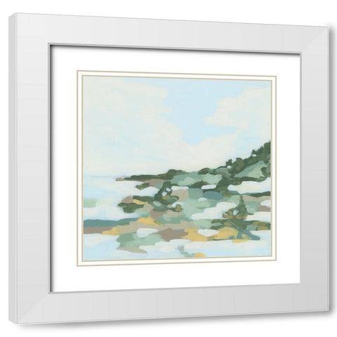Dappled Shoals II White Modern Wood Framed Art Print with Double Matting by Vess, June Erica