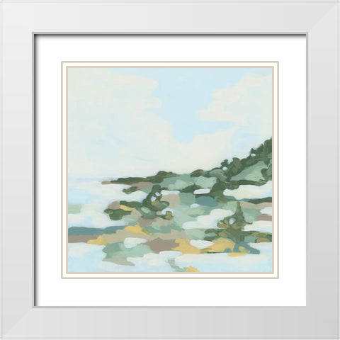Dappled Shoals II White Modern Wood Framed Art Print with Double Matting by Vess, June Erica