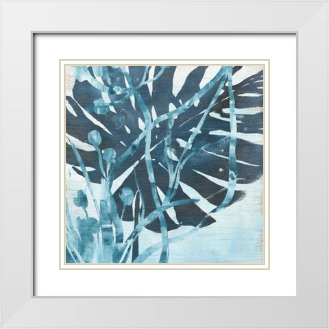 Water Palms I White Modern Wood Framed Art Print with Double Matting by Vess, June Erica