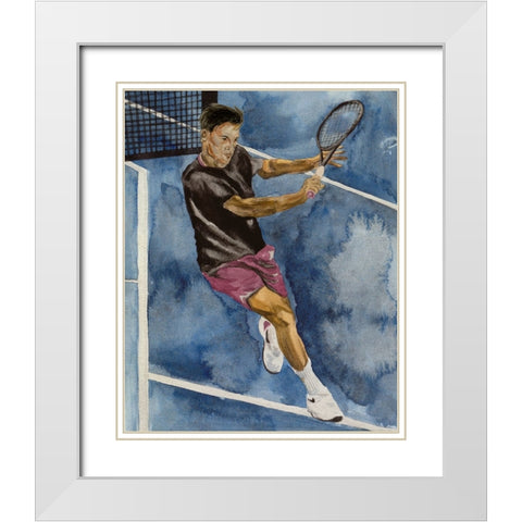 Tennis Court II White Modern Wood Framed Art Print with Double Matting by Wang, Melissa