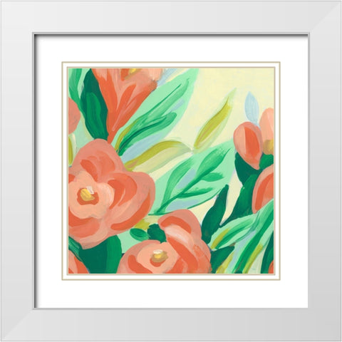 Tropical Flower Song II White Modern Wood Framed Art Print with Double Matting by Vess, June Erica
