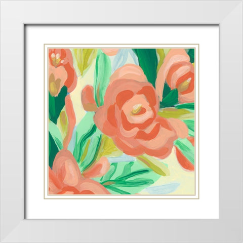 Tropical Flower Song III White Modern Wood Framed Art Print with Double Matting by Vess, June Erica
