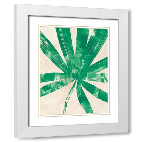 Basketweave Leaf II White Modern Wood Framed Art Print with Double Matting by Vess, June Erica