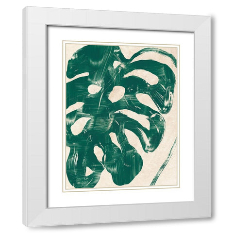 Basketweave Leaf IV White Modern Wood Framed Art Print with Double Matting by Vess, June Erica