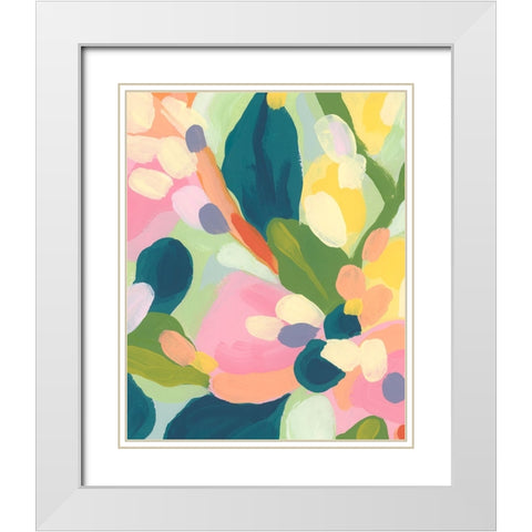 Brushy Tropics I White Modern Wood Framed Art Print with Double Matting by Vess, June Erica