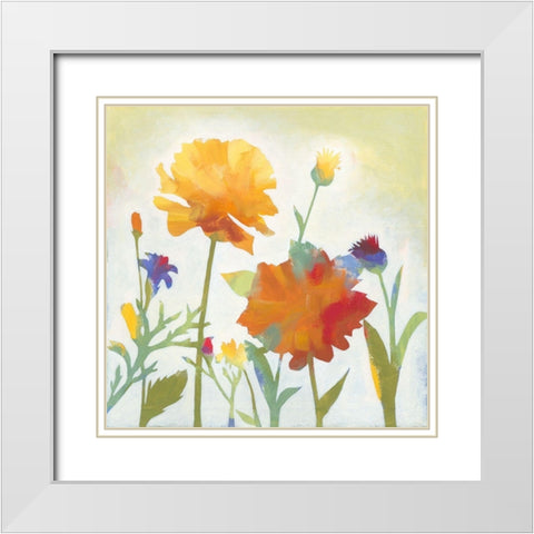 Chelsea Floral I White Modern Wood Framed Art Print with Double Matting by Meagher, Megan