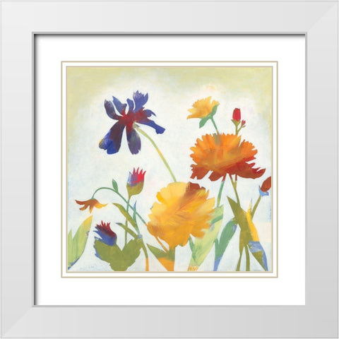 Chelsea Floral II White Modern Wood Framed Art Print with Double Matting by Meagher, Megan
