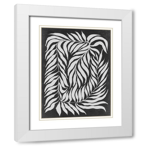 Chalkboard Vines I White Modern Wood Framed Art Print with Double Matting by Parker, Jennifer Paxton