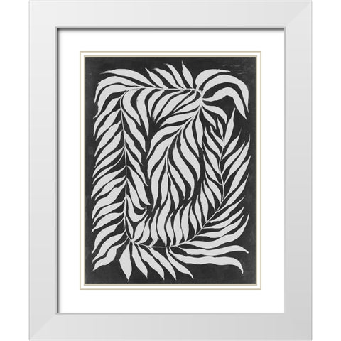 Chalkboard Vines I White Modern Wood Framed Art Print with Double Matting by Parker, Jennifer Paxton