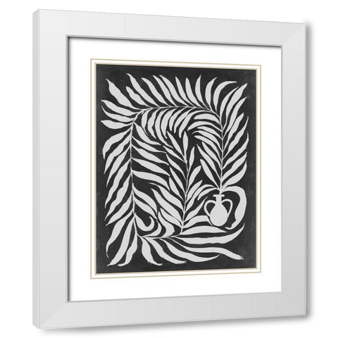 Chalkboard Vines II White Modern Wood Framed Art Print with Double Matting by Parker, Jennifer Paxton