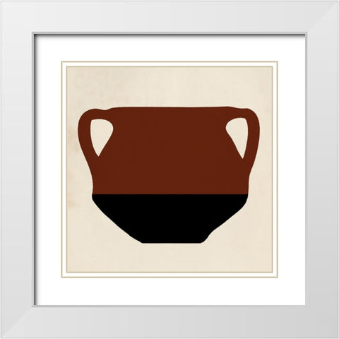 Clay Pot II White Modern Wood Framed Art Print with Double Matting by Saunders, Alonzo