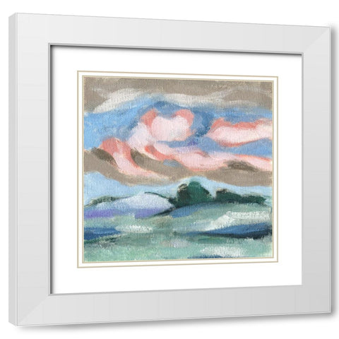 Distant Sky I White Modern Wood Framed Art Print with Double Matting by Wang, Melissa