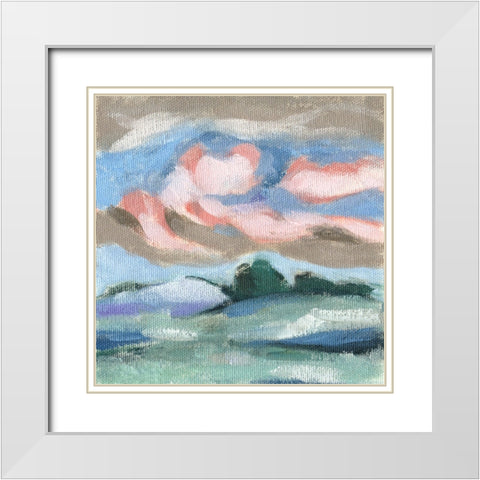 Distant Sky I White Modern Wood Framed Art Print with Double Matting by Wang, Melissa