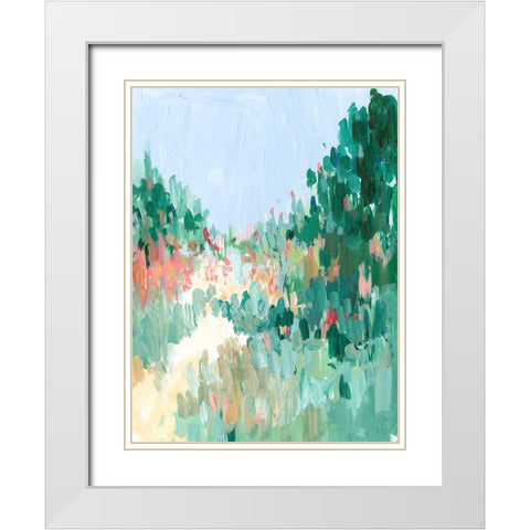 Wildflower Pathway II White Modern Wood Framed Art Print with Double Matting by Harper, Ethan