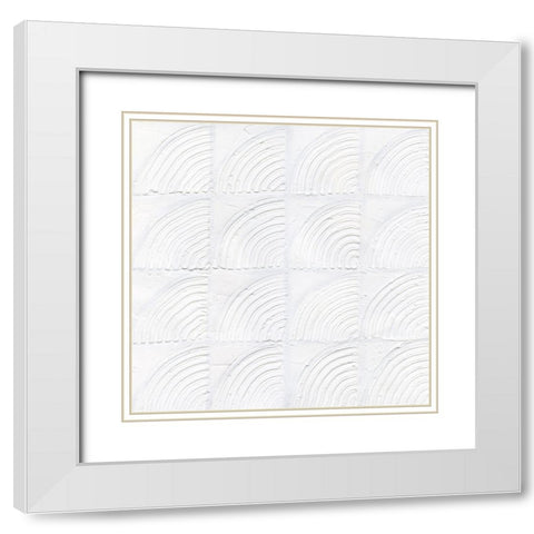 Lithic Tiles I White Modern Wood Framed Art Print with Double Matting by Willett, Michael
