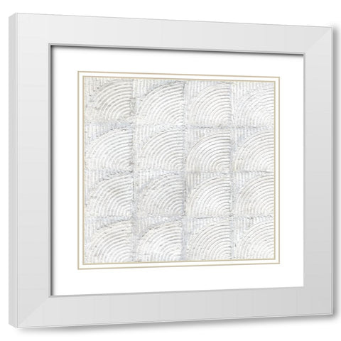 Lithic Tiles II White Modern Wood Framed Art Print with Double Matting by Willett, Michael