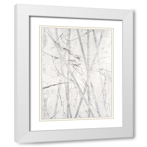 Pewter Forrest I White Modern Wood Framed Art Print with Double Matting by Lam, Vanna