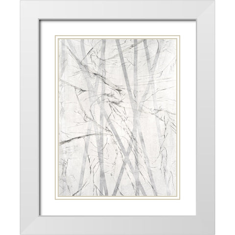 Pewter Forrest I White Modern Wood Framed Art Print with Double Matting by Lam, Vanna